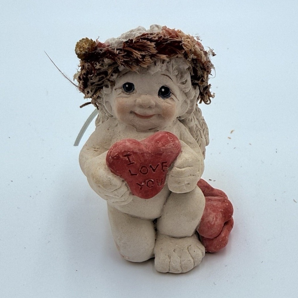 Dreamsicles Angel Cherub Figurine Ceramic Hand Painted 'I Love You' Kristina K